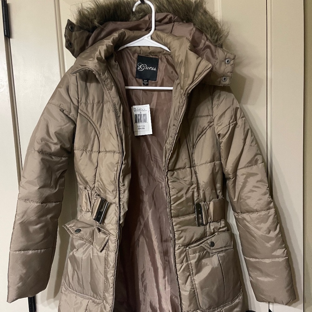 Guess Beige Puffer Jacket